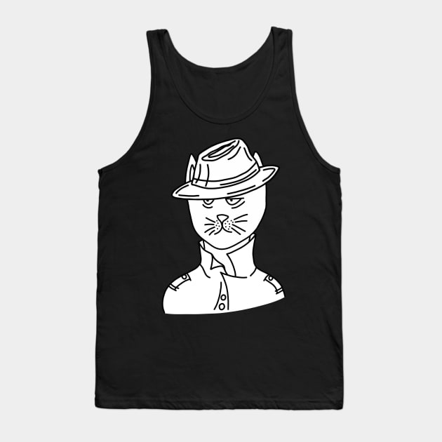 Tired Cat the Detective Tank Top by Dani Draws